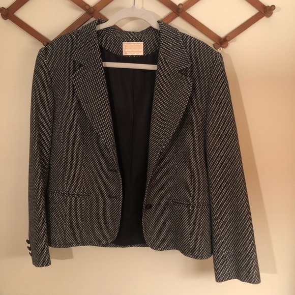 Vintage Pendleton Wool Speckled Charcoal Blazer 12 - Picture 3 of 6